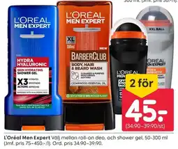 Rusta L'oréal men expert erbjuda