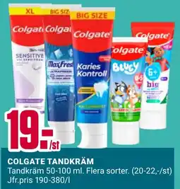 ÖoB Colgate tandkräm erbjuda