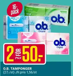 ÖoB O.b. tamponger erbjuda