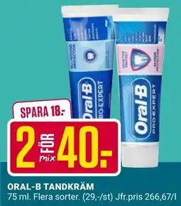 ÖoB Oral-b tandkräm erbjuda