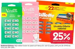 Rusta Gillette rakblad erbjuda