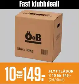 ÖoB ÖB flyttlådor erbjuda