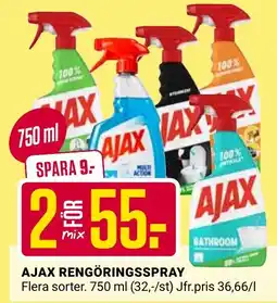 ÖoB Ajax rengöringsspray erbjuda