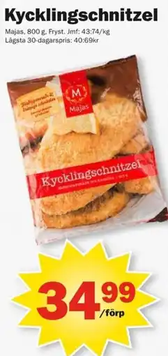 Pekås Majas kycklingschnitzel erbjuda