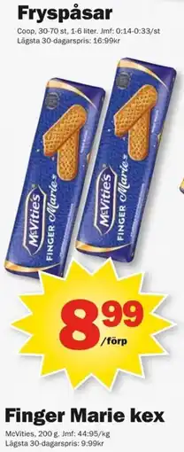 Pekås McVities finger marie kex erbjuda