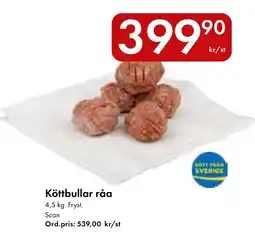 Snabbgross Köttbullar råa erbjuda