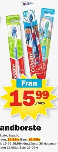 Pekås Colgate handborste erbjuda