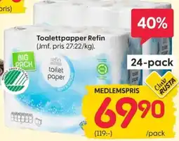 Rusta Refin toilet paper erbjuda