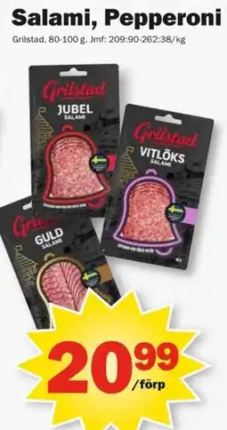 Pekås Grilstad salami, pepperoni erbjuda