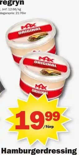 Pekås Max hamburgerdressing erbjuda