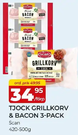 Matrix Butikerna Scan tjock grillkorv & bacon 3-pack erbjuda