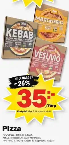 Pekås Tony's Pizza erbjuda