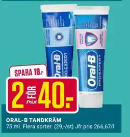 ÖoB ORAL-B TANDKRÄM erbjuda