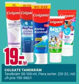 ÖoB Colgate Tandkräm erbjuda