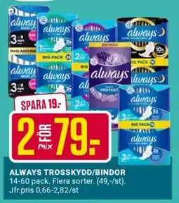 ÖoB ALWAYS TROSSKYDD/BINDOR erbjuda