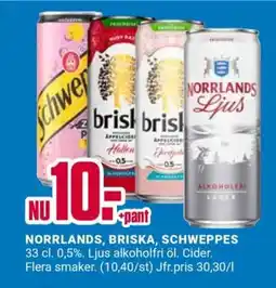 ÖoB NORRLANDS, BRISKA, SCHWEPPES erbjuda