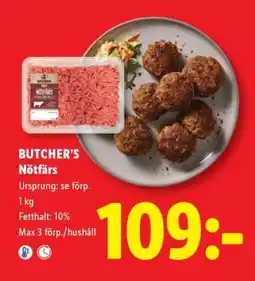 Lidl Butcher's Nötfärs erbjuda