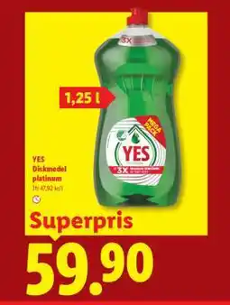 Lidl Yes Diskmedel Platinum erbjuda