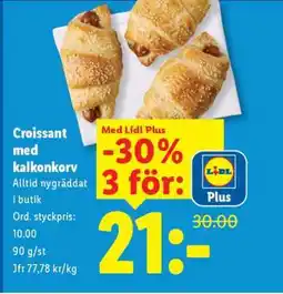 Lidl Croissant med kalkonkorv erbjuda