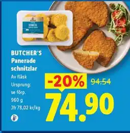 Lidl BUTCHER’S Panerade schnitzlar erbjuda