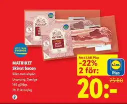Lidl MATRIKET Skivat bacon erbjuda