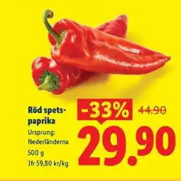 Lidl Röd spets-paprika erbjuda
