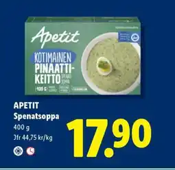 Lidl Apetit spenatsoppa erbjuda