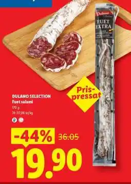 Lidl DULANO SELECTION Fuet salami erbjuda