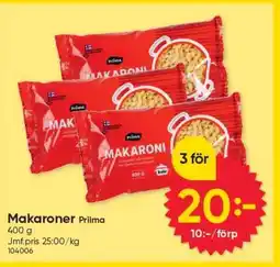 DollarStore Makaroner PRIIMA erbjuda