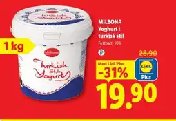 Lidl MILBONA Yoghurt i turkisk stil erbjuda