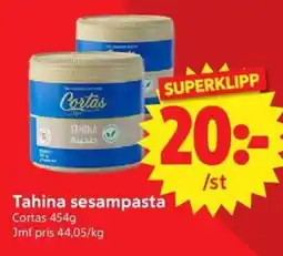 Nya Pulsen Cortas tahina sesampasta erbjuda