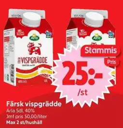Nya Pulsen Arla vispgrädde erbjuda