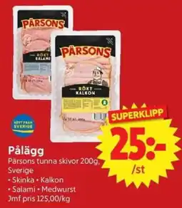 Nya Pulsen Pärsons pålägg erbjuda