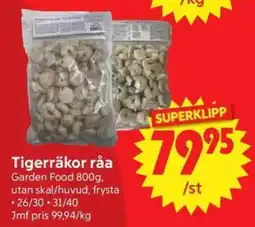 Nya Pulsen Garden Food Tigerräkor råa erbjuda