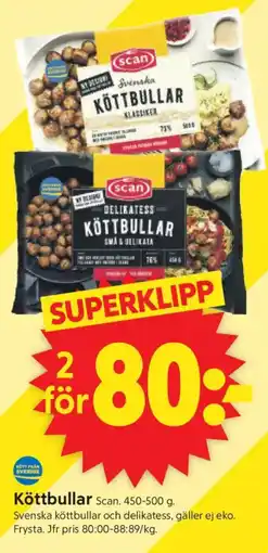 ICA Supermarket Scan köttbullar erbjuda