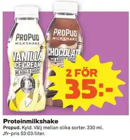 Coop Konsum Propud proteinmilkshake erbjuda