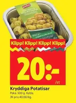 ICA Kvantum Peka Kryddiga Potatisar erbjuda