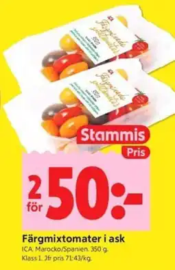 ICA Kvantum Färgmixtomater i ask erbjuda