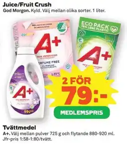 Coop Konsum A+ tvättmedel erbjuda