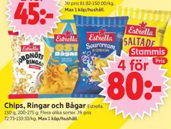 Estrella chips, ringar och bågar