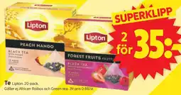 ICA Supermarket Lipton black tea erbjuda