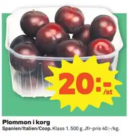 Coop Konsum Plommon i korg erbjuda