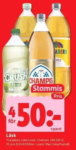 ICA Kvantum Läsk Trocadero Loka crush Champis erbjuda