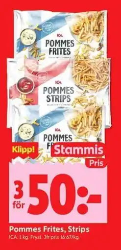 ICA Kvantum Ica pommes frites, strips erbjuda