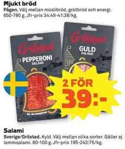 Coop Konsum Grilstad salami erbjuda