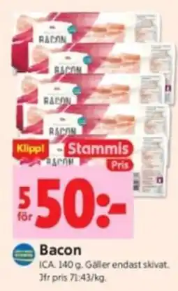 ICA Kvantum Klippl Stammis Bacon erbjuda