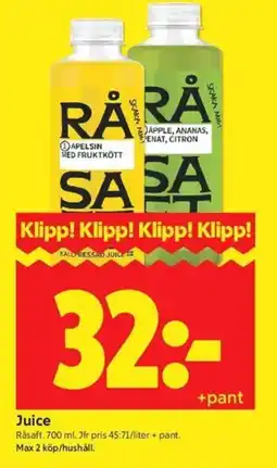 ICA Kvantum Råsaft erbjuda