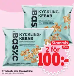 ICA Supermarket Ica basic kycklingkebab erbjuda