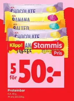 ICA Kvantum Klipp! Stammis Proteinbar erbjuda