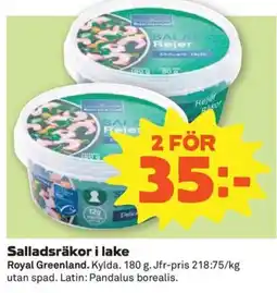 Coop Konsum Royal Greenland Salladsräkor i lake erbjuda